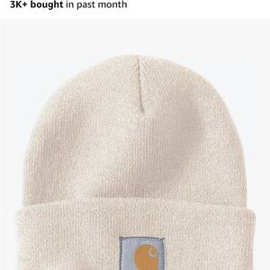 Carhartt Beige Rib-Knit Beanie